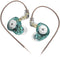 keephifi KZ EDX Pro in Ear Monitors, KZ Headphones IEM Earphones with Dual DD HiFi Stereo Sound, Wired, Cyan