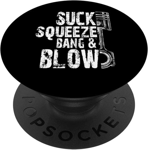 Car Diesel Mechanic Suck, Squeeze, Bang and Blow Distressed PopSockets Swappable PopGrip