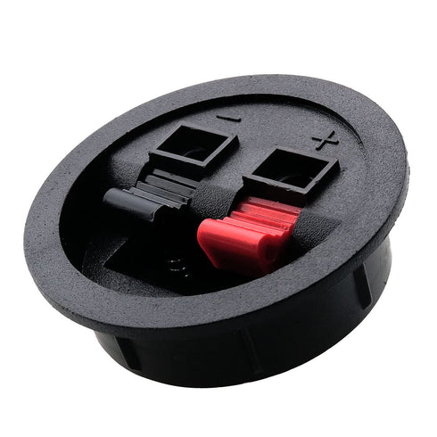 Round Speaker Terminal Cup, 4PCS Round Express Spring Clip Double Binding Post for Car Subwoofer