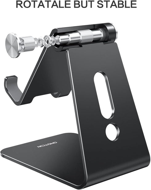 OMOTON Adjustable Cell Phone Stand, C2 Aluminum Desktop Phone Holder Dock for iPhone, Samsung Galaxy, Google Pixel,