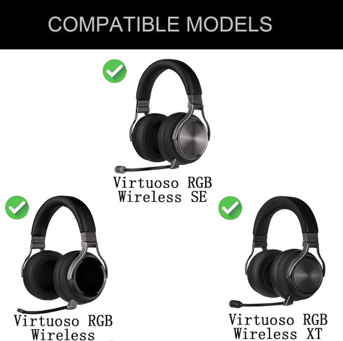 Replacement EarPads for Corsair Virtuoso RGB Wireless XT SE Gaming Headset, Soft Memory Foam Ear Cups Cover (Black)