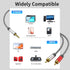 3.5mm to 2RCA Audio Cable 20ft, Auxiliary Adapter, Stereo Splitter Cable for Smartphone, Speakers, Tablet