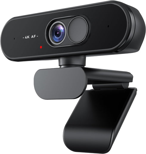 Aurolumiz Webcam 4K UHD with Autofocus Lens, Crystal Clear Microphone, Privacy Cover, Extendable