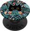 Black Cat in Botanical Flowers, Green Floral Pattern Cute Cat PopSockets Standard PopGrip