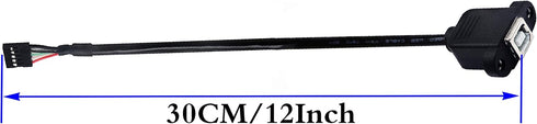 zdyCGTime Panel Mount USB 2.0 B Cable USB B Female to 5 Pin Female Dupont Motherboard USB Header Cable (30cm/12inch)