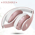 TUINYO Wireless Headphones Over Ear, Bluetooth Headphones with Microphone, Foldable Stereo Wireless Headset in Rose Gold
