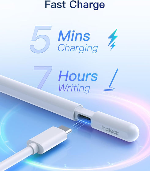 Inateck Stylus Pen for iPad 2018-2023, 5Mins Fast Charging with Tilt Sensitivity & Palm Rejection, Magnetic for iPad