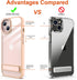 DOB SECHS Metal Kickstand Clear Case for iPhone 13 Pro, Aluminum Alloy Button, Anti-Yellowing Design