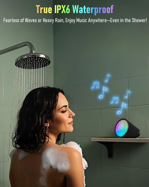 Gladorn 9 20H IPX6 5.3, Portable Bluetooth Speaker Wireless with Color Lights, Playtime, Stereo Pairing, Deep Bass
