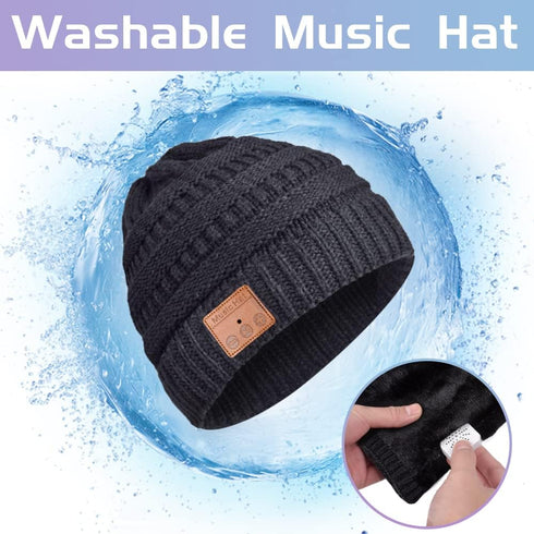 Womens Gifts for Christmas Stocking Stuffer Bluetooth Beanie Women: Ponytail Beanie Bluetooth Hat with Bluetooth