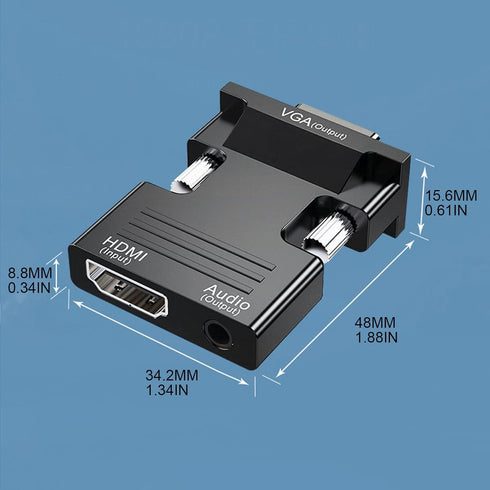 VGA to HDMI-Compatible Adapter Converter 1080P HDMI-Compatible Female to VGA Adapter for PC Laptop Projector