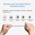 COSOOS Short Micro USB Cable, 4 Pack 9 Inch Nylon Charging and Syncing Cords for Samsung, Android Smartphones (Silver,