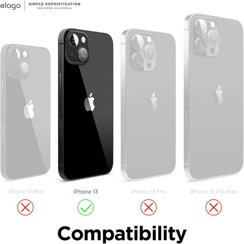 elago Premium Liquid Silicone Case for iPhone 13 (6.1") - Shockproof, Full Protection, Soft Microfibre, Black