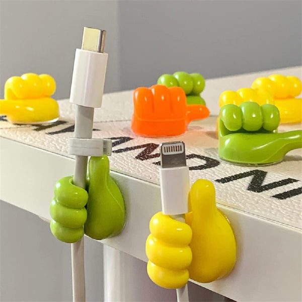 Cable Clips Organizer, Self-Adhesive Silicone Thumb Wall Hook Hangers, Desktop Cord Wire Clips for Home Office