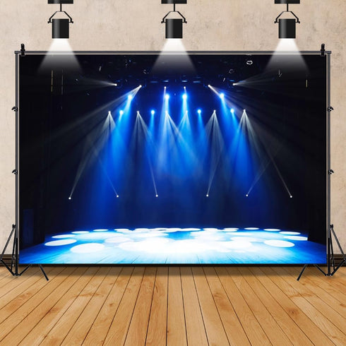 Leowefowa 10x8ft Vinyl Stage Concert Backdrop Spotlight Lights Night Club Photo Background Let's
