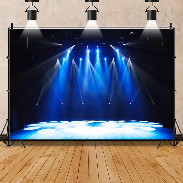 Leowefowa 12x8ft Vinyl Stage Concert Backdrop Spotlight Lights Night Club Photo Background Let's