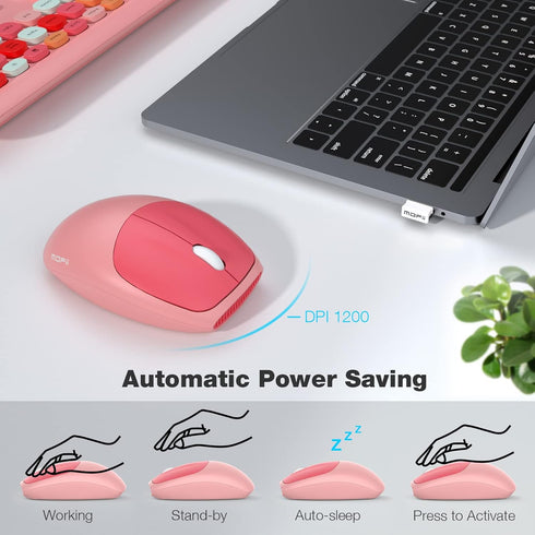 MOFII Wireless Keyboard and Mouse Combo, Slim Compact 2.4G USB Full Size Keyboard with 110 Keys for PC, Notebook,