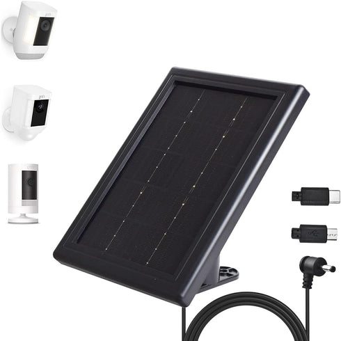 Solar Panel Charger for Ring Cameras, 5V Solar Charger, Compatible with Ring Spotlight Cam, Stick Up Cam, Outdoor