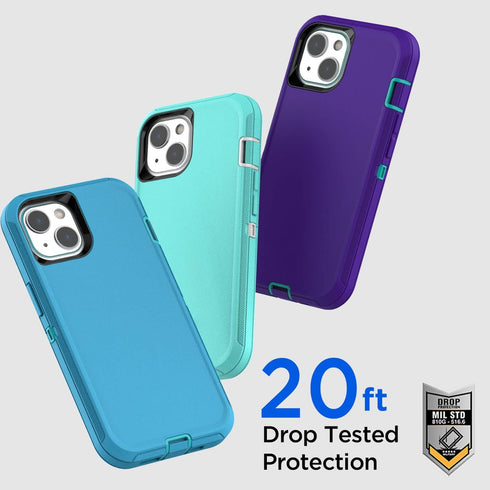 AICase iPhone 13 Mini Case (5.4") - Rugged, Heavy Duty, Shockproof, Dust Proof, with Glass Screen Protector.