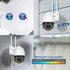 Security Camera Outdoor Wired with Night Vision Color, 360 WiFi Cameras for Home Security and Motion Detection