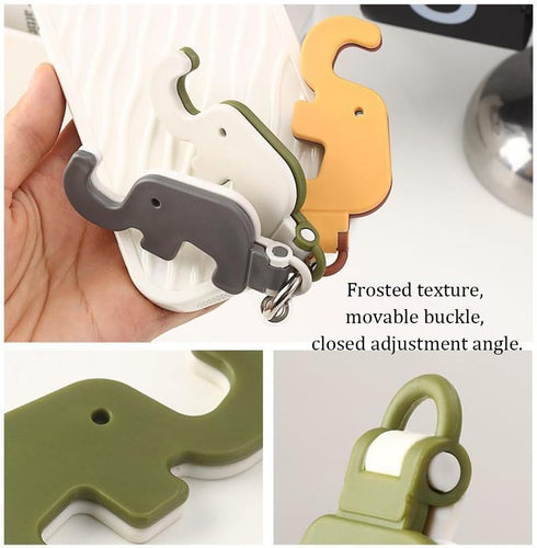 MIUPOO Holder,Backpack Ring,3 3 Desktop Creative Foldable Lazy Mobile Phone Holder,Elephant Dual Folding Cell Phone