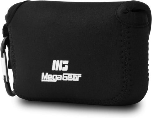 MegaGear Neoprene Camera Case Bag with Carabiner for Panasonic Lumix DC-ZS80, DC-ZS70, DMC-ZS100, DC-TZ95, DC-TZ90,
