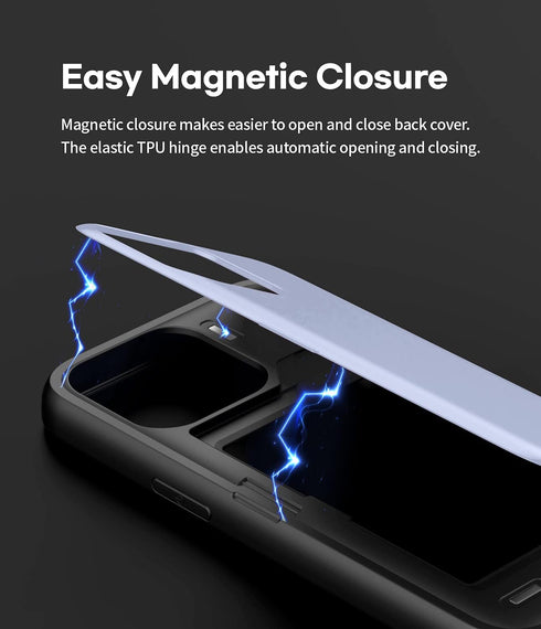 GOOSPERY Magnetic Door Bumper Case for iPhone 13 Pro, Card Holder Wallet, Lilac Purple
