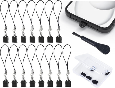 15PCS USB Type C Anti Dust Plug Kit for Samsung Galaxy S23/S23+/S23/S22/S21/S20 Ultra, Charger Cleaning Brush [Not Fit
