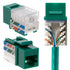 Cat5e Keystone Ethernet Wall Jack Punch Down UTP, 45-Degree Slim Profile Speed Termination, Green 45 Angled (5 Pack)