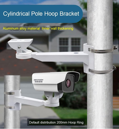 Universal Wall Corner Mounting Bracket Holder Stand for Security Camera, Pole Mount with 2 Loops for Dahua Bullet and