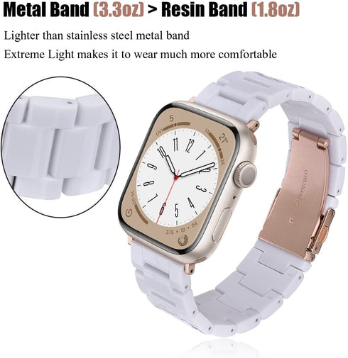 V-MORO Resin Band Compatible with Apple Watch Bands Series 10/9/8/7, 41mm 42mm 40mm 38mm Fashion Strap