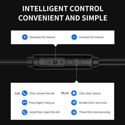 viken Wired Earbuds with Microphone Volume Control, Stereo Heavy Bass Earphones Noise Isolation in-Ear Headset Compatible with iPad,Laptop,MP3,Phones Fits All 3.5mm Jack Plug Headphones Wired (Black)