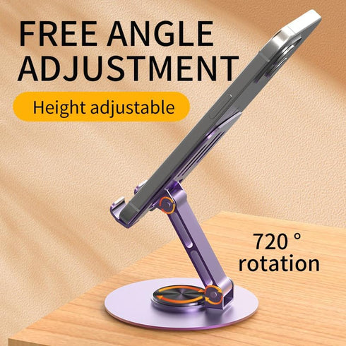 Generic 360 17 16 Universal Metal Cell Phone Stand, Multi-Angel Adjustable Rotation Non-Slip Metal Phone Stand