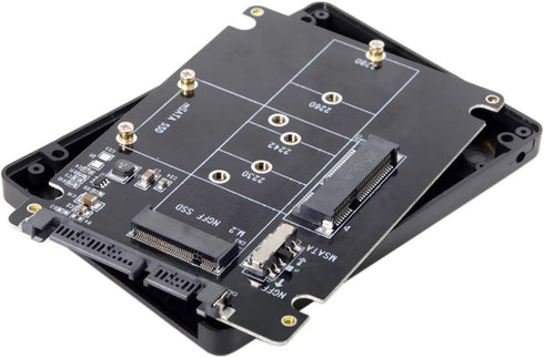 Cablecc M.2 NGFF B-Key & mSATA SSD to SATA 3.0 Adapter Converter Case with Switch
