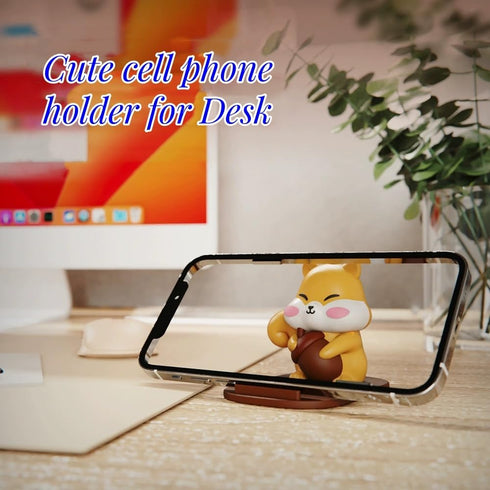 Wsgzmjseed Cell Phone Stand, Animal Smartphone Desk Holder, Lovely Animal Mobile Phone Accessory Ornament Bracket