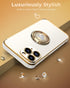 XYZ iPhone 11 Pro Max Case, White, with Stand, Double Ring Kickstand, Women Girl Cute Love-Heart Luxury Bling