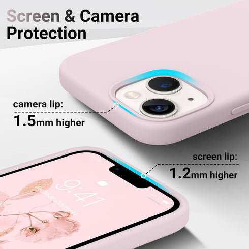 AOTESIER Shockproof Liquid Silicone Case for iPhone 13 Mini, Full Body Drop Protection 5.4 inch Slim Thin Cover, Ice