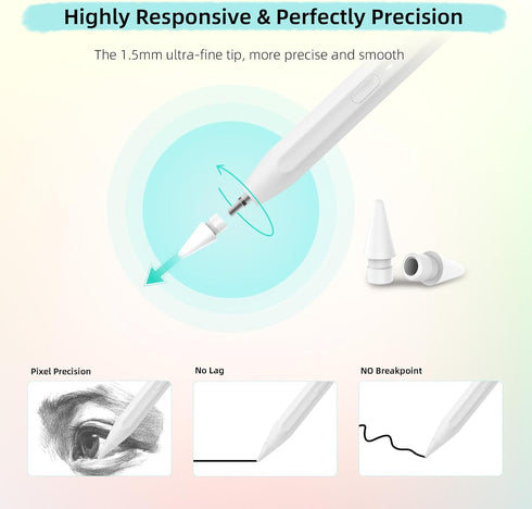 Metapen iPad Pencil A11 for iPad 10th/9th, Air 5/4/3, Bluetooth, Quick Button, Alternative for Apple Pen Pencil 1st/2nd