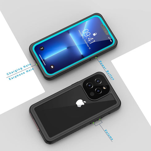Lanhiem Case for iPhone 13 Pro Max, IP68 Waterproof Dustproof Shockproof with Screen Protector, Full Body Cover - 6.7
