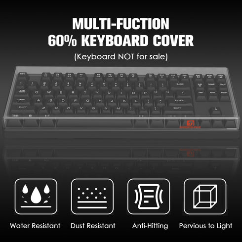 SELORSS Gaming Keyboard Dust Cover - Premium Clear Acrylic Cover for 80% 87 Keys Keychron C1/RK M75 TKL Wireless Gaming