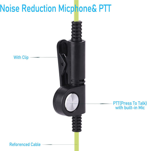 Walkie Talkie Earpiece with Mic, 2Pin 2.5mm & 3.5mm Single Wire Headphone, Universal Walkie Talkie Headset, Two Way