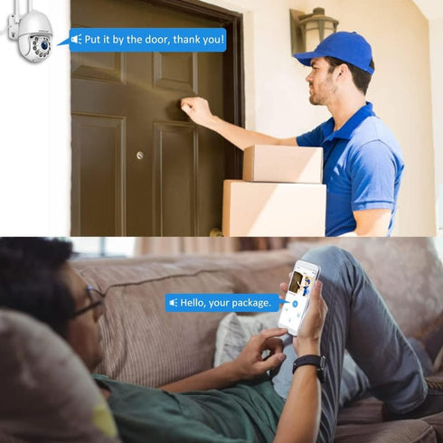 Home Security Cameras Outdoor WiFi, Plug-in 24/7 Video Surveillance, Spotlight Color Night Vision, Human Motion