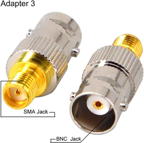 onelinkmore SMA to BNC Adapter Kits, 4 Pieces, for SDR, Handheld Radios, Scanner