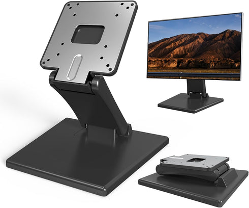 babibobibibi Babibobibi Foldable VESA Stand - 75x75mm/100x100mm LCD/PC Monitor Mount, Black, Lay Flat,