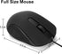 Wired USB Computer Mouse, Ergonomic Design USB Mouse for Laptops and PCs, Office and Home Mice (Black, Wired)