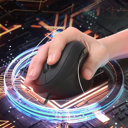Wired Ergonomic Optical Vertical Mouse, 3 Adjustable DPI, 6 Buttons USB Computer Mouse