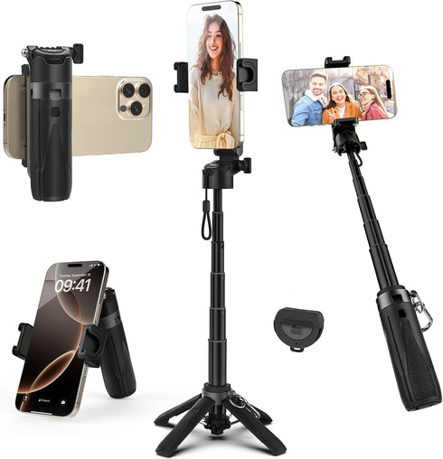 Takerers Portable Selfie Stick Tripod with RemotePocket Size 4-in-1 Extendable Cell Phone Tripod360