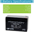 UPG 12V 7.2AH Security Alarm System Battery SLA Security Certified-Electronics