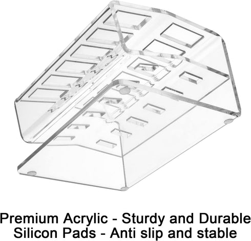 USB Flash Drive Holder Stand, Acrylic Storage Organizer for up to 12 USB Memory Sticks - Clear