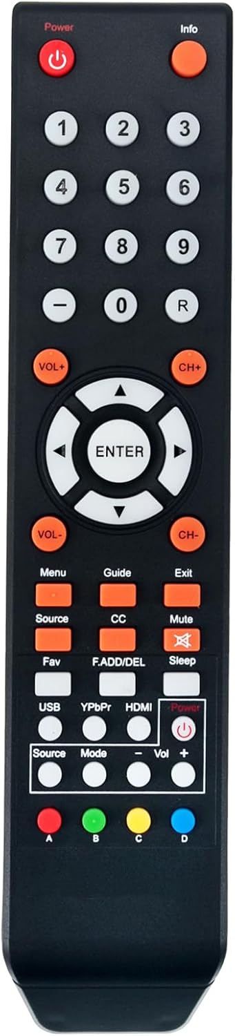 Replace Remote for Sceptre TV 4K Ultra LED LCD HDTV Models C550CV-UMR, C650CV-UMR, and more